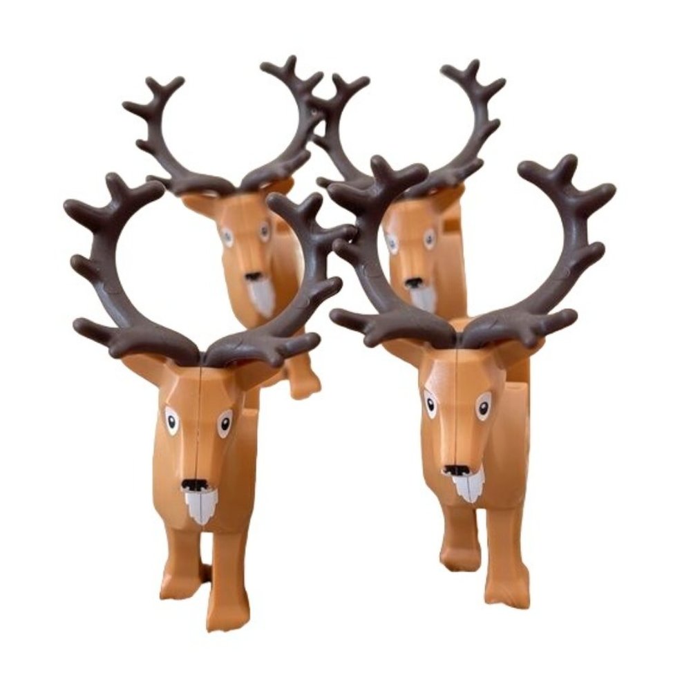 Lego Reindeer Set 4 Big Antlers Single Piece Figures Only  Holiday Decor 40499 - Picture 5 of 11